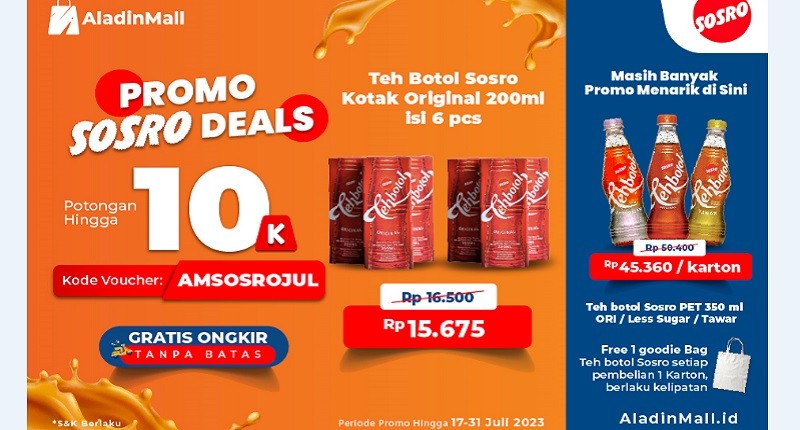 Apa pun Makanannya, Minumnya Teh Botol Sosro! Jangan Lupa Belinya di AladinMall Ya