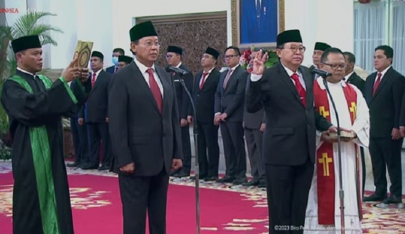 Sejumlah Menteri Hadiri Pelantikan Kabinet, Mahfud MD, Luhut hingga Erick Thohir