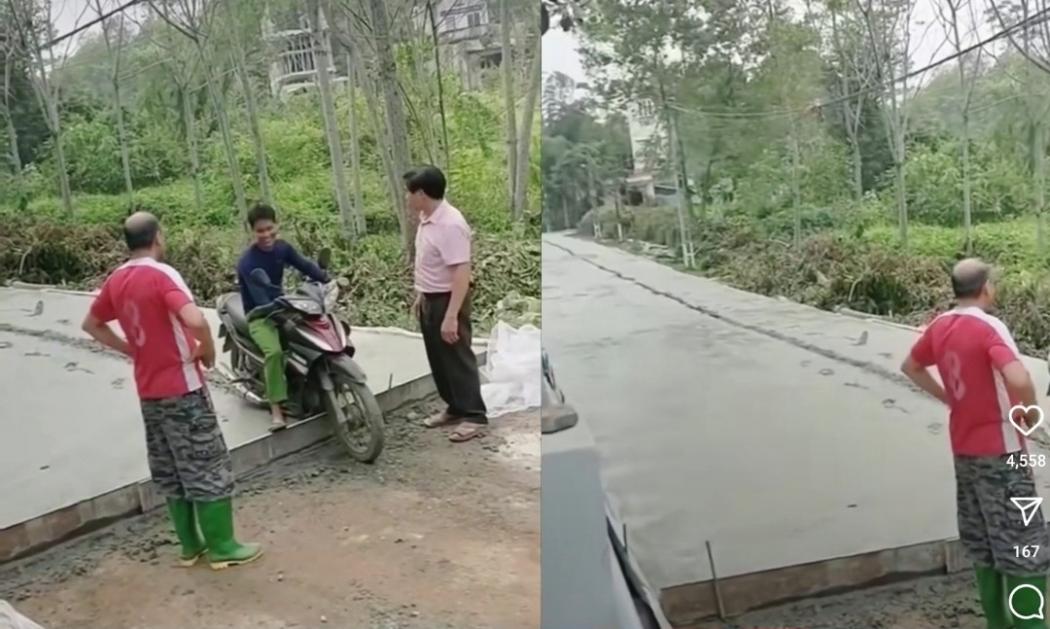Viral Pemotor Terobos Jalan Baru Dicor Ditegur Malah Cengengesan, Netizen: Suruh Cor Sendiri! 