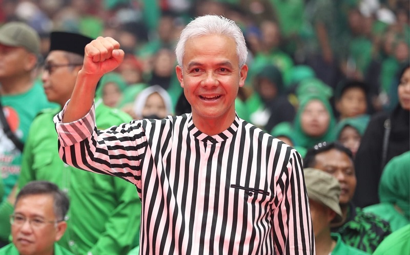 Ganjar Hadiri Konsolidasi Lintas Parpol Pendukung di GOR Pakansari, Teriakan Presiden Menggema