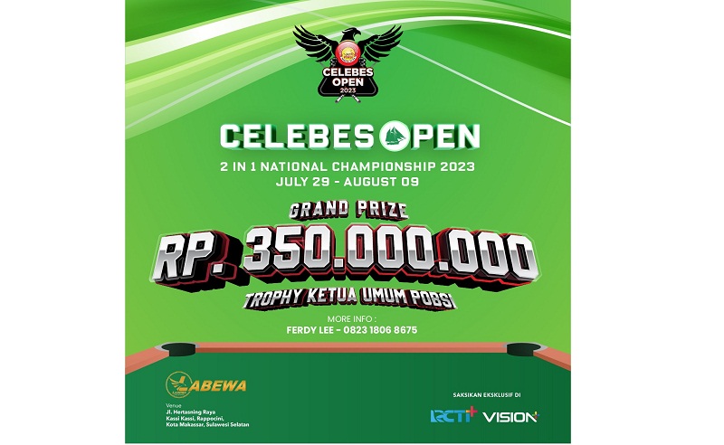 PB POBSI Gelar Turnamen Celebes Open 2 in 1 National Championship 2023, Catat Jadwalnya!