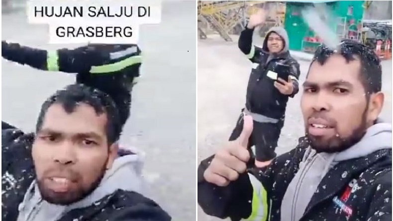 Viral Hujan Salju Turun di Indonesia, Hanya Terjadi di Tambang Grasberg Papua