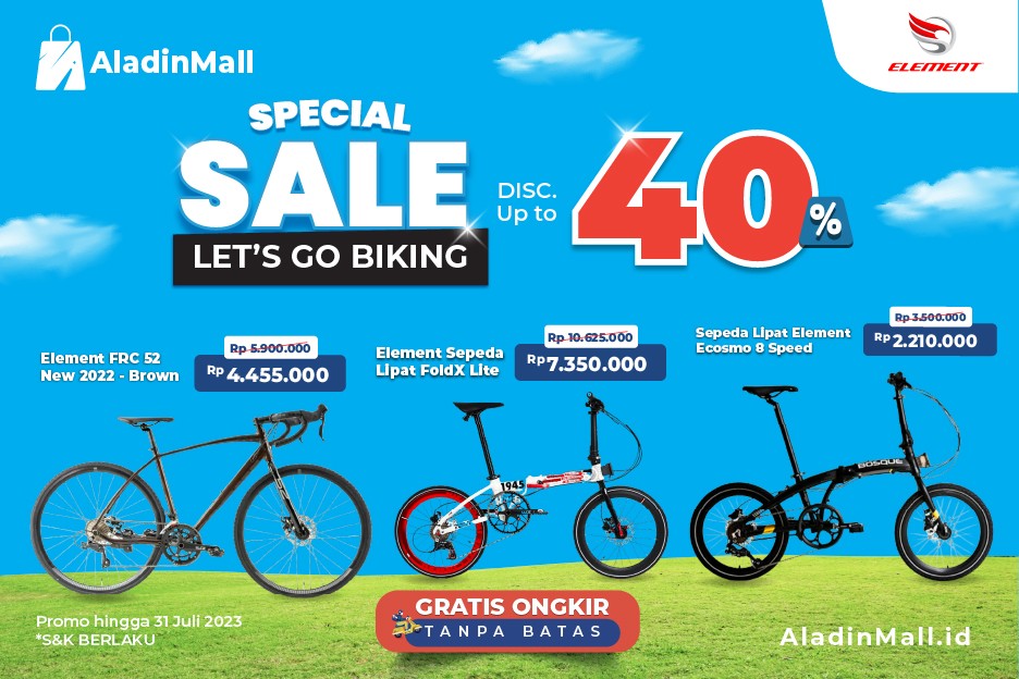 Yuk Sepedaan Bareng Teman, Mumpung Ada Diskon sampai 40% + Gratis Ongkir di AladinMall!