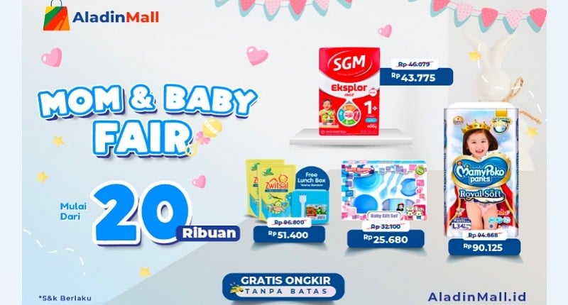Serbu Keperluan Ibu & Anak di AladinMall, Mulai Rp20 Ribuan Aja + Gratis Ongkir!