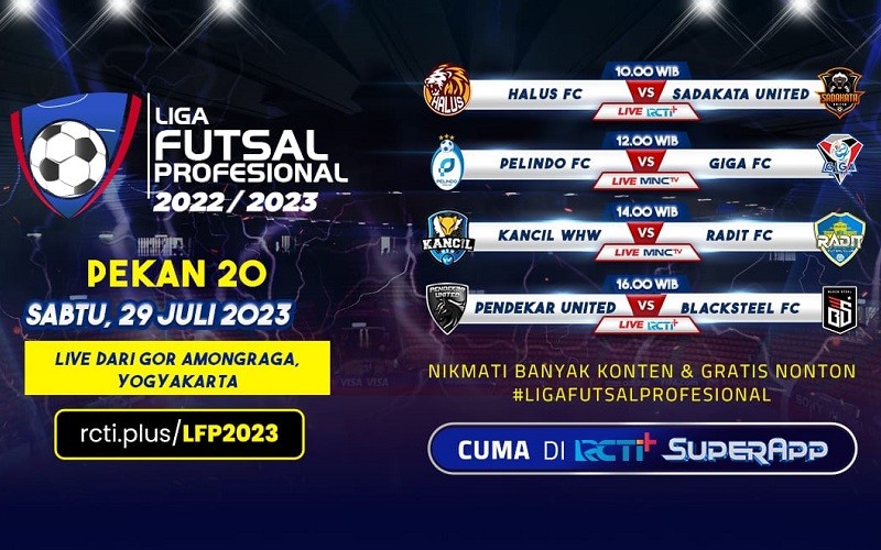 Link Live Streaming Liga Futsal Profesional 2022/2023 Hari Ini: Big Match Pendekar United Lawan Black Steel