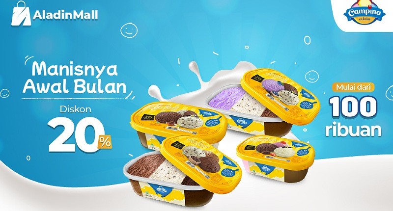 Manisnya Awal Bulan, Serbu Ice Cream Campina Diskon s.d 20% + Gratis Ongkir di AladinMall!