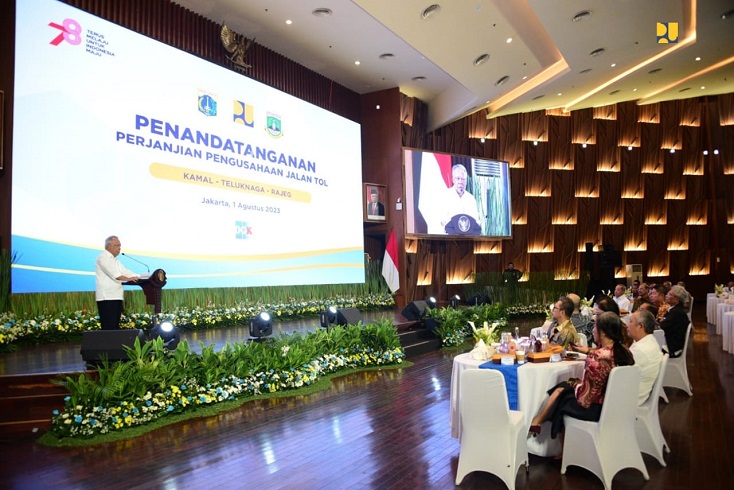Perjanjian Diteken, Menteri PUPR Harap Tol Kamal-Teluknaga-Rajeg Perlancar Distribusi Logistik ke Pelabuhan Merak