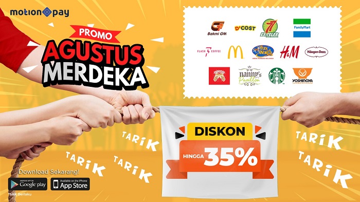Diskon Agustus Merdeka Hingga 35 Persen dari MotionVoucher di aplikasi MotionPay, Ini Caranya!
