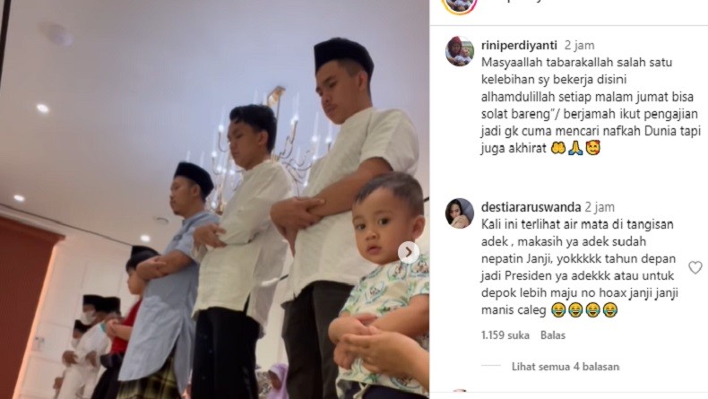 Rayyanza Belajar Sholat Bareng Sus Rini, Netizen: Anak Orang Kaya Soleh