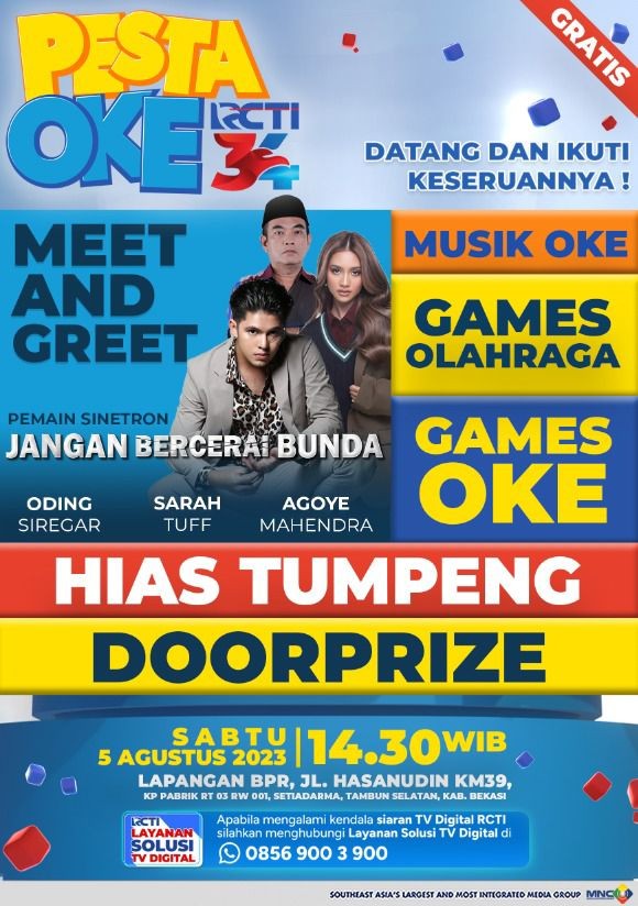 Pesta Oke RCTI34 Hadir di Tambun Selatan, Yuk Ramaikan!