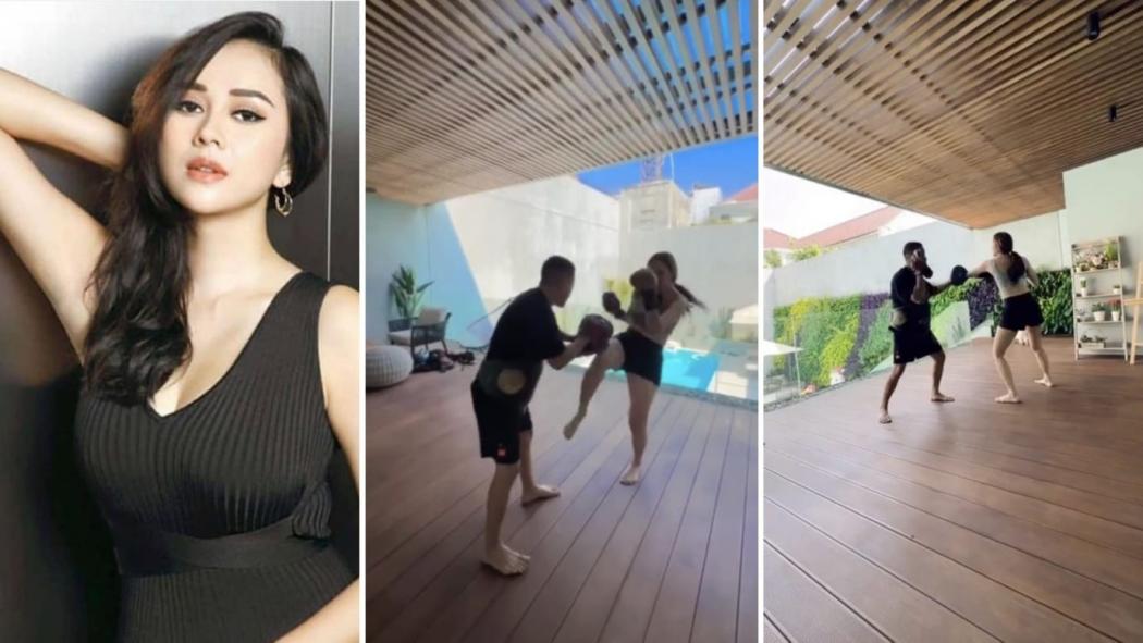 Potret Aura Kasih Latihan Tinju Bikin Salfok, Tendangannya seperti Profesional 