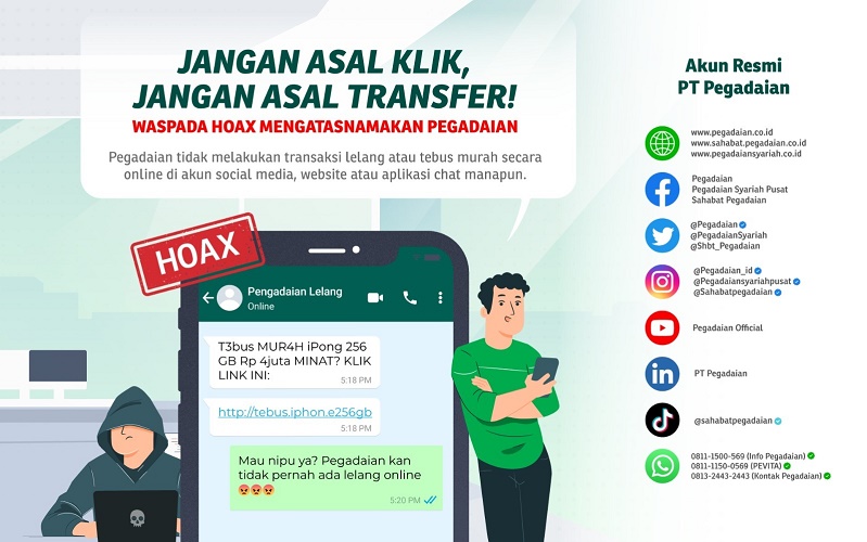 Jangan Asal Transfer, Pegadaian Imbau Masyarakat untuk Berhati-hati