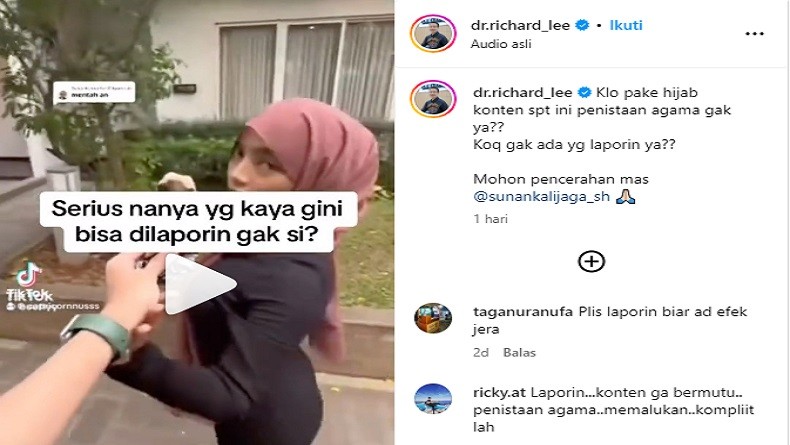 Heboh Influencer Oklin Fia Makan Es Krim di Depan Alat Vital Pria, dr Richard Lee: Penistaan Agama Gak Ya? 