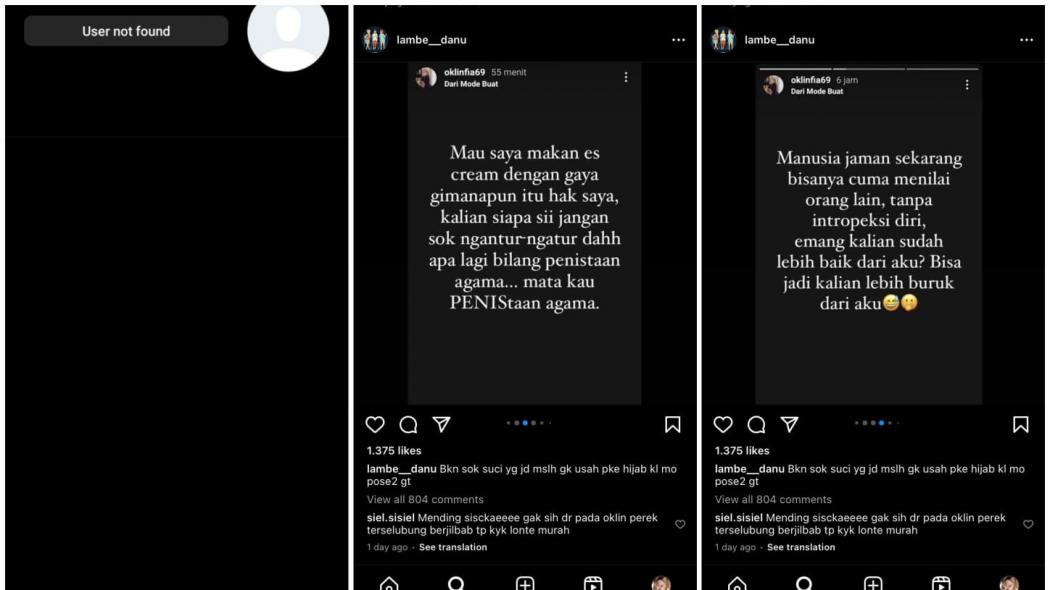 Akun Instagram Oklin Fia Hilang Usai Dihujat soal Video Makan Es Krim, Kenapa? 