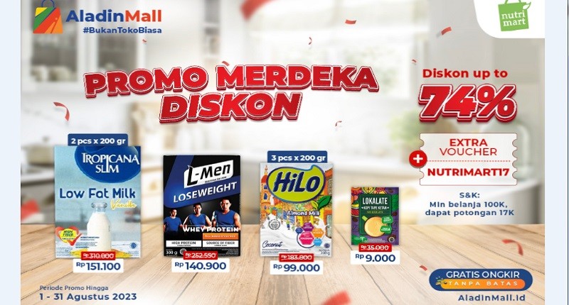 Aneka Minuman Diskon s.d 74% + Voucher Rp17 Ribu di AladinMall! Yuk Borong, Ada Gratis Ongkir Juga