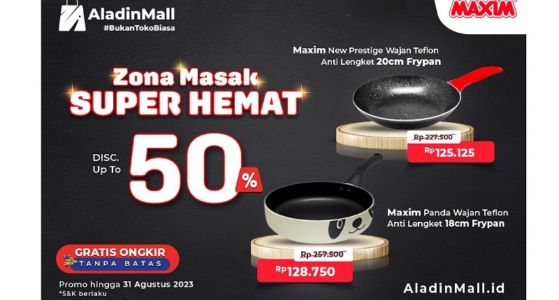 Nikmati Promo Wajan Anti Lengket di Zona Masak Super Hemat AlladinMall, Diskon 50 Persen + Gratis Ongkir