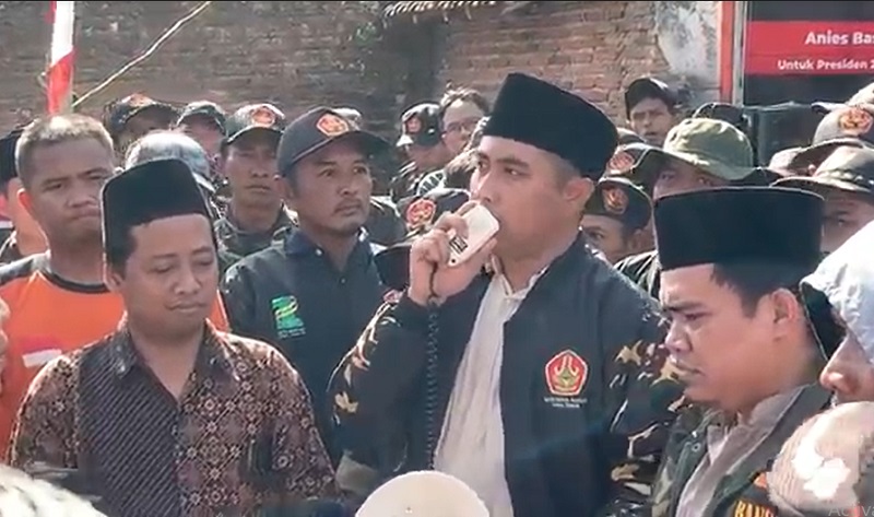 Puluhan Banser Datangi DPD PKS Jember Tolak Pencantuman Logo NU di Alat Peraga Kampanye 