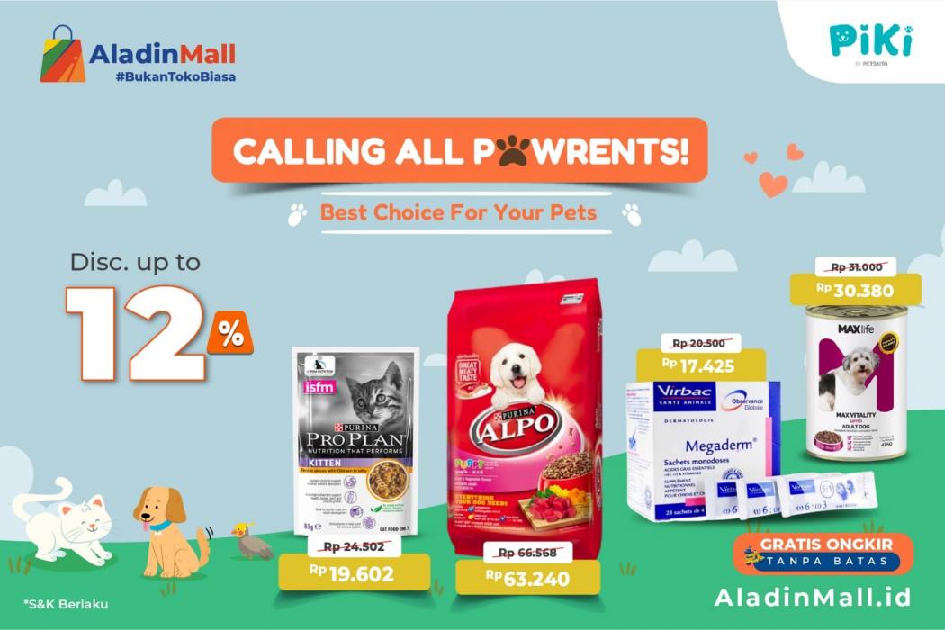 Yuk Serbu Promo Makanan Kucing & Anjing di AladinMall, Ada Diskon hingga 20% + Gratis Ongkir!