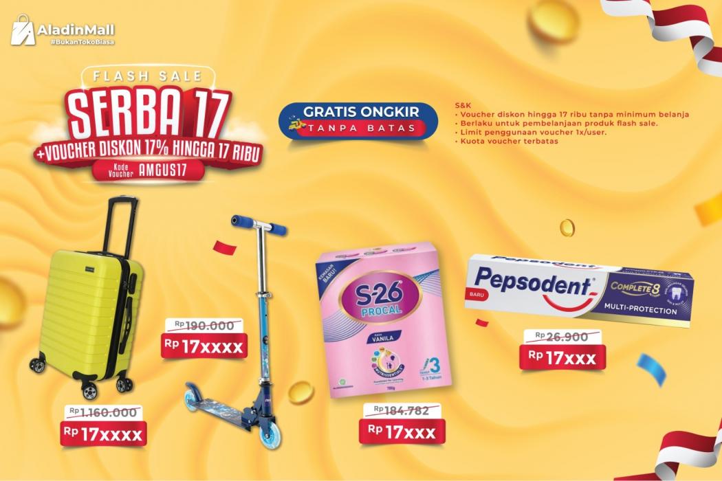 Nikmati Flash Sale Serba 17 di AladinMall, Banyak Promo dan Voucher Menarik