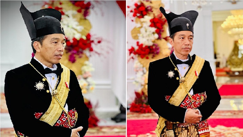 Presiden Jokowi Kenakan Baju Ageman Songkok Singkepan Ageng, Biasa Dipakai Raja Pakubuwono