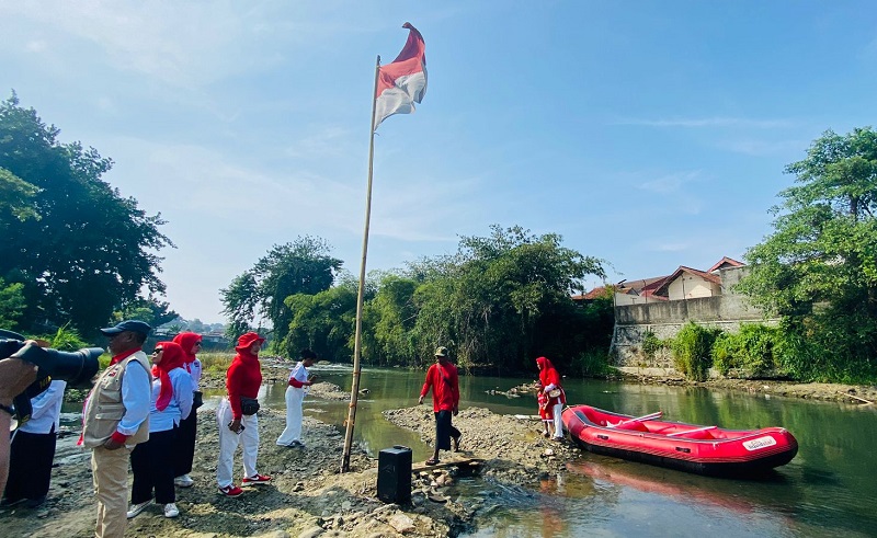 Upacara HUT ke-78 RI Digelar di Sungai Ciliwung Bogor, Sampaikan Pesan Jaga Lingkungan