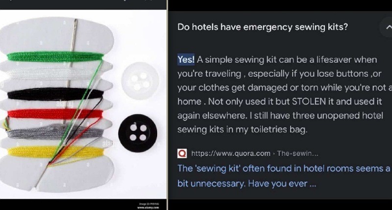 Viral, Pengunjung Kaget Temukan Alat Jahit di Hotel, Netizen Kira Alat Penangkal Hantu 