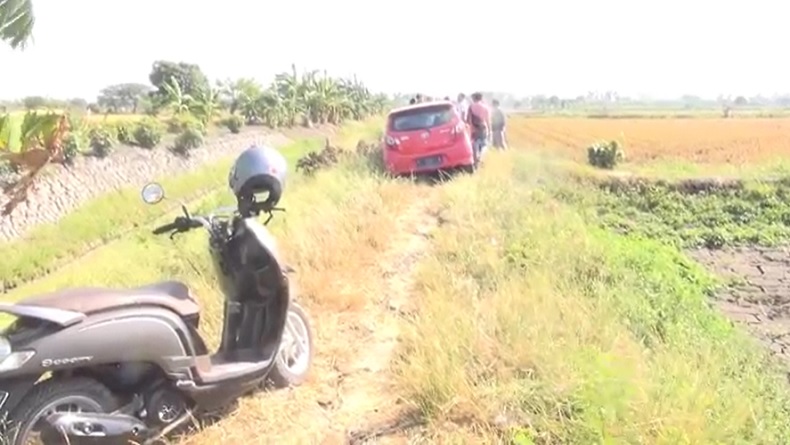 Ayla Merah Tersesat di Sawah karena Aplikasi Maps Hebohkan Warga, Dikira Mobil Curian