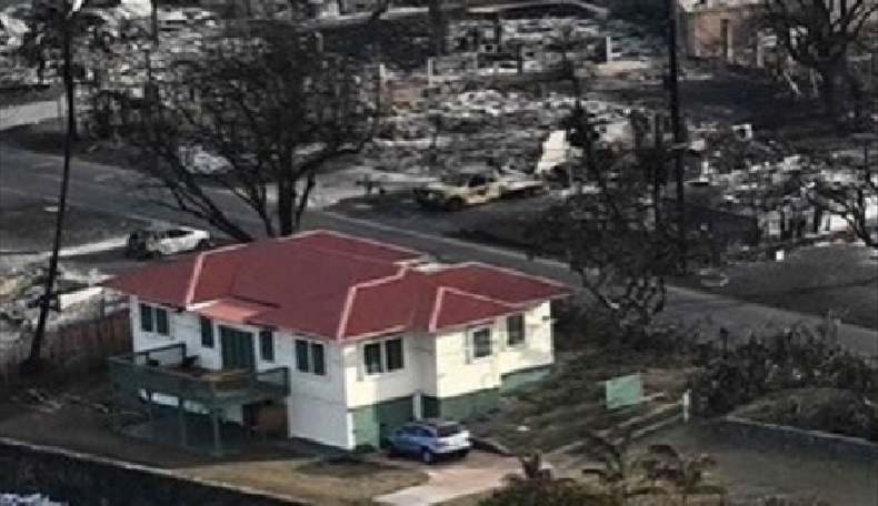 Heboh Rumah Kayu Beratap Merah Selamat dari Kebakaran Hutan di Hawaii