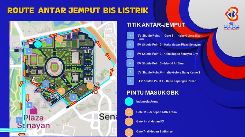 Ini Rute Bus Listrik ke Indonesia Arena, Penonton FIBA World Cup 2023 Wajib Tahu