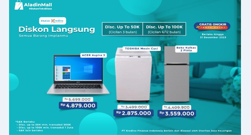 Ikutan Seasonal Promo Kredivo di AladinMall Dapat Diskon hingga Rp100 Ribu