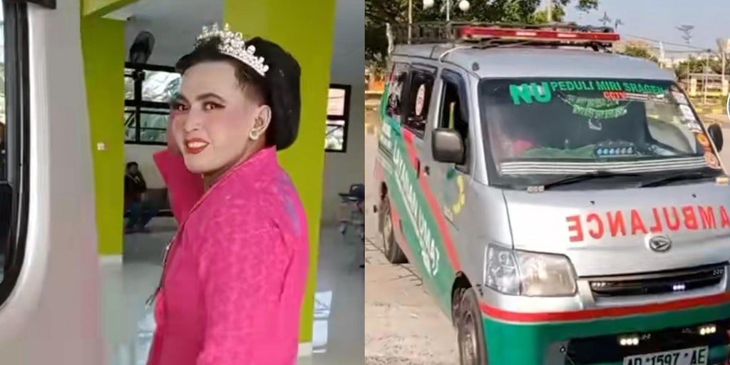 Viral Sopir Ambulans Antar Pasien ke Rumah Sakit Pakai Kebaya Warna Pink