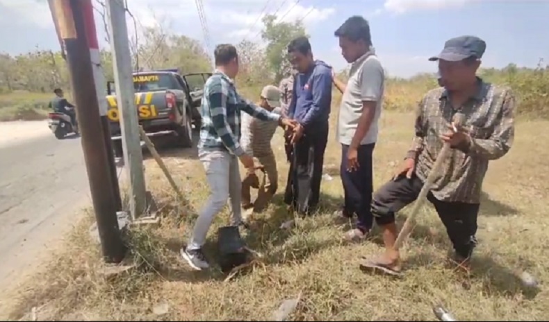 Pencuri Baterai Tower PJU di Bangkalan Babak Belur Dihajar Warga