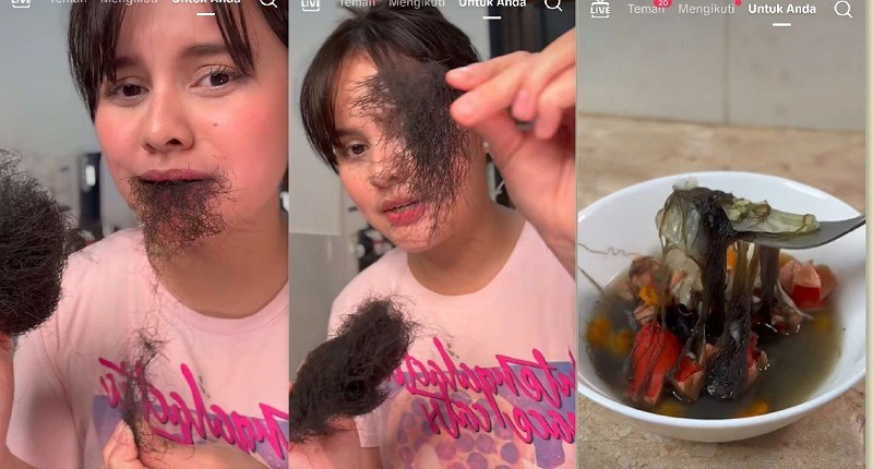 Viral Makanan Aneh Berbentuk Rambut Rontok, Ternyata Lebih Enak Dibuat Sup