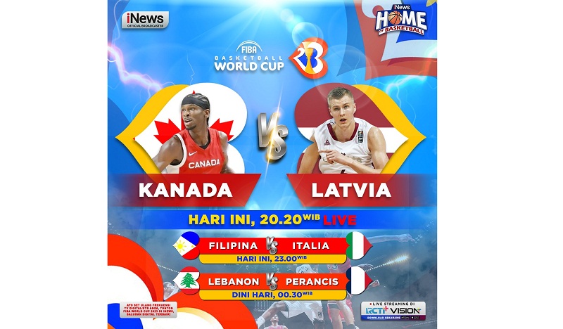 FIBA World Cup 2023 Hari Ini: Kanada Vs Latvia, Live di iNews!