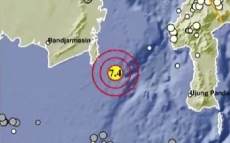 Gempa Bumi M7,4 Tanah Bumbu Kalsel Terasa hingga Bantul dan Lombok