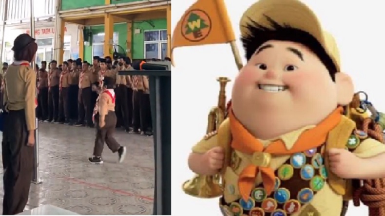 Gemesnya, Bocah Mirip Pemeran Kartun Up Jadi Pemimpin Upacara, Netizen: Russell Live Action