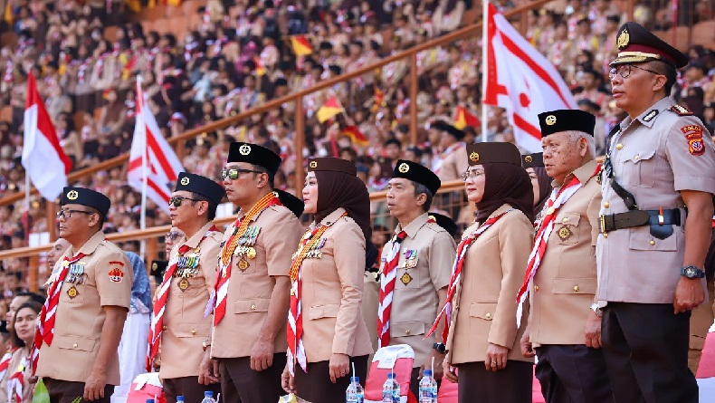 Ridwan Kamil Saksikan Pemecahan Rekor Semaphore dan Peserta Tongkat di HUT Pramuka Jabar