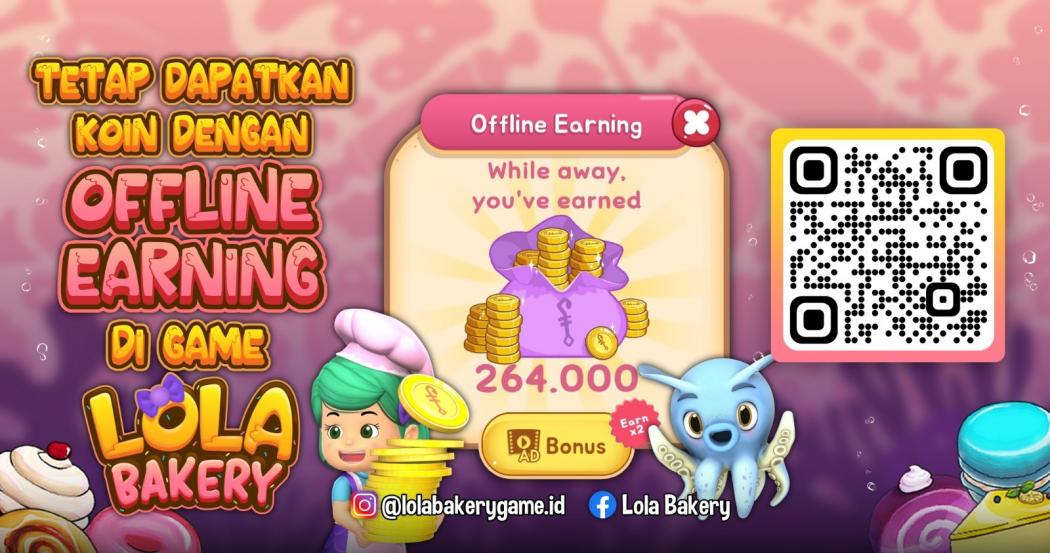 Ayo Dapatkan Koin dengan Offline Earning di Game Lola Bakery!