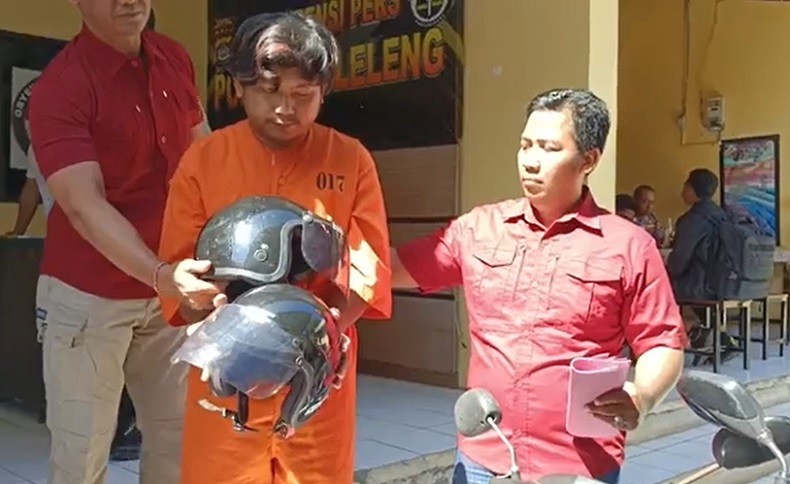 Pemuda di Buleleng Curi 250 Helm di Kampus lalu Dijual Lagi secara Online