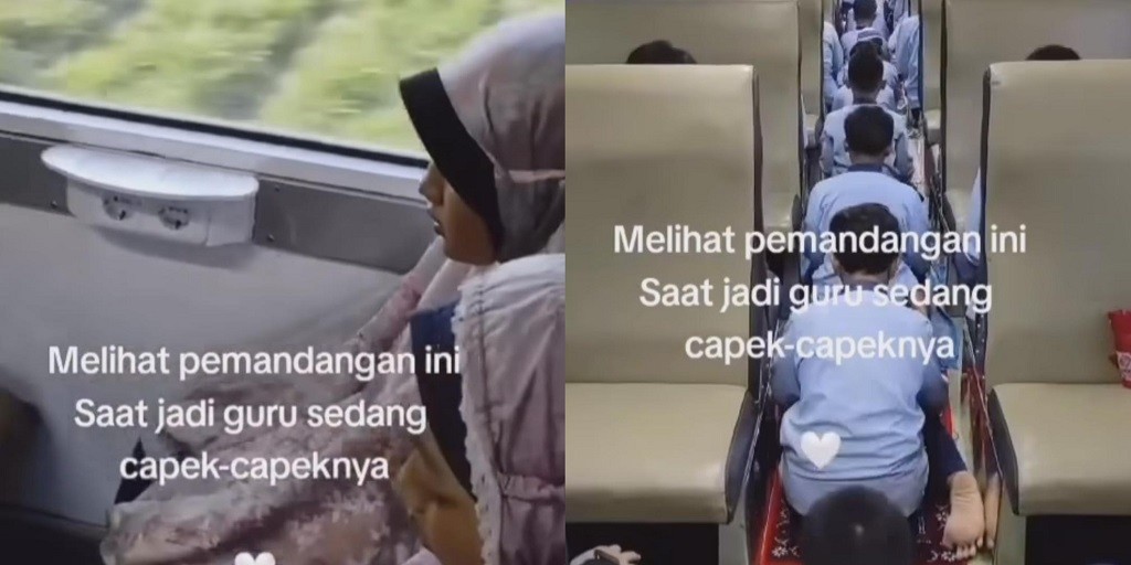 Viral Rombongan Murid SD Salat Berjemaah di Gerbong Kereta, Netizen: Pemandangan Luar Biasa