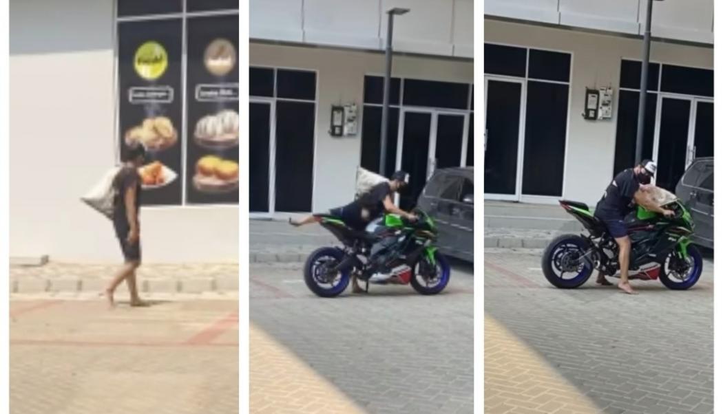 Viral Pemulung Berbaju Compang-camping Pulang Pakai Motor Sport ZX, Netizen: Hampir Saja Mau Donasi
