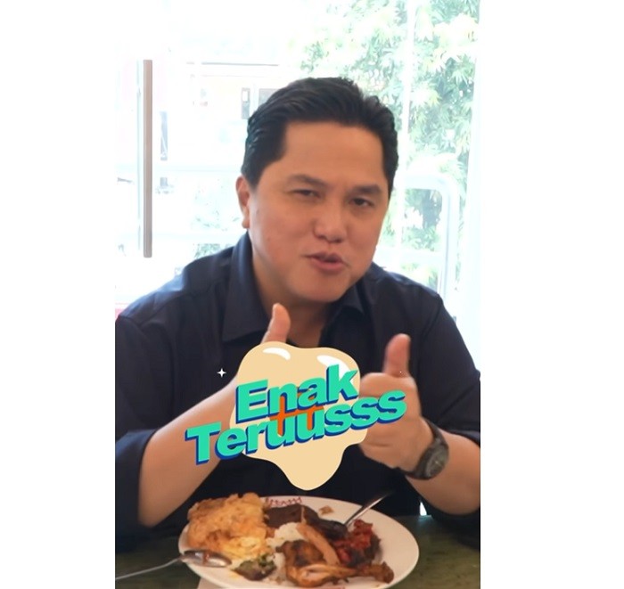 Makan Nasi Padang Bareng Arief Muhammad dan Juragan 99, Erick Thohir Ingin Kuliner Indonesia Mendunia 