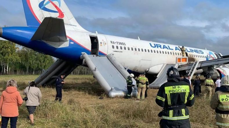 Pesawat Airbus Bawa 167 Penumpang dan Kru Mendarat Darurat di Lapangan Rumput