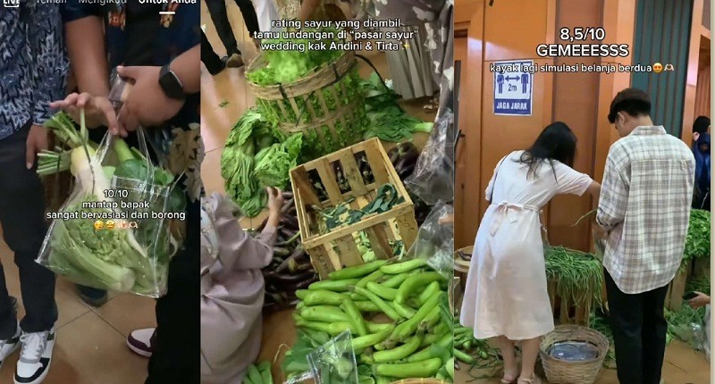 Viral Sayuran Jadi Suvenir Pernikahan, Isinya Sawi hingga Terong 