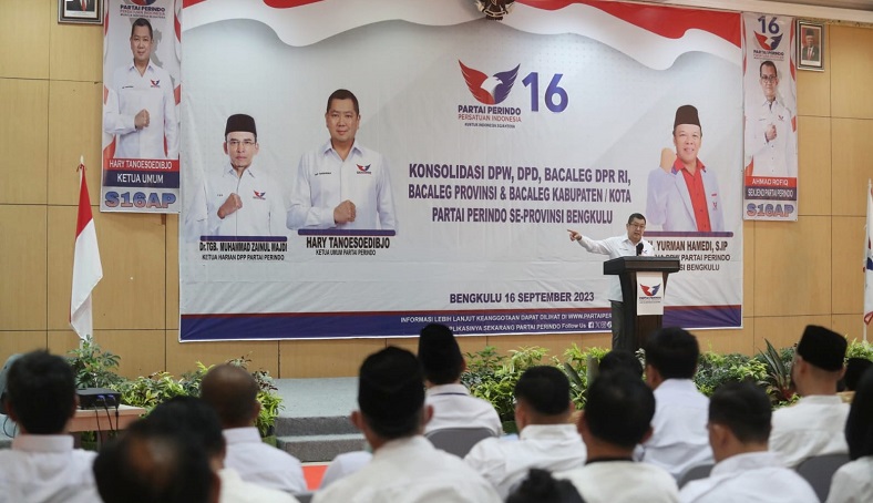 Konsolidasi Kader Partai Perindo di Bengkulu, HT Sosialisasikan Program Kerja Bappilu