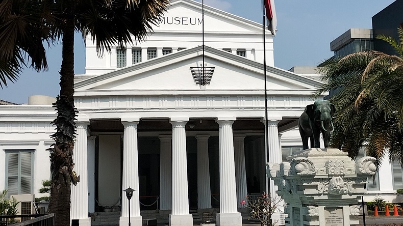 Kondisi Terkini Museum Nasional usai Kebakaran, Garis Polisi Terpasang