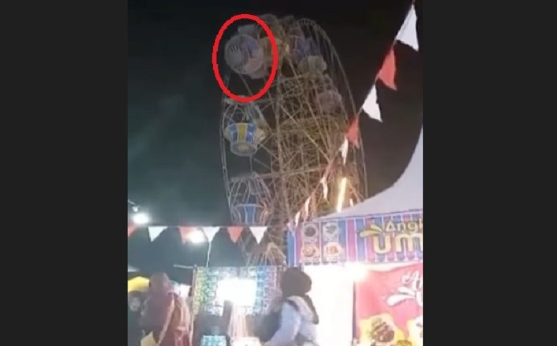 Ngeri! Detik-Detik Bianglala di Pasar Malam Pamekasan Putus, Pengunjung Teriak Histeris