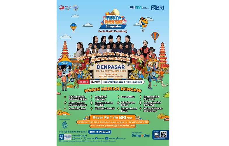 Pesta Rakyat Simpedes 2023 Sapa Warga Kota Denpasar, Catat Tanggalnya!