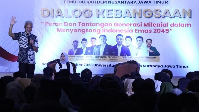 Bicara di Depan BEM Mahasiswa Jatim, Ganjar Ungkap Ingin Ekonomi Digital Indonesia Maju