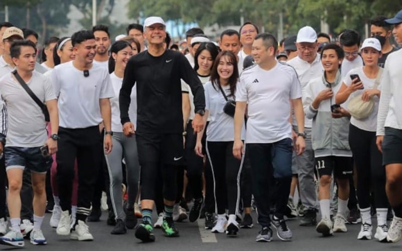 Usai Jalan Pagi Bareng Ganjar, Hary Tanoesoedibjo Lari dari SCBD sampai Rumah